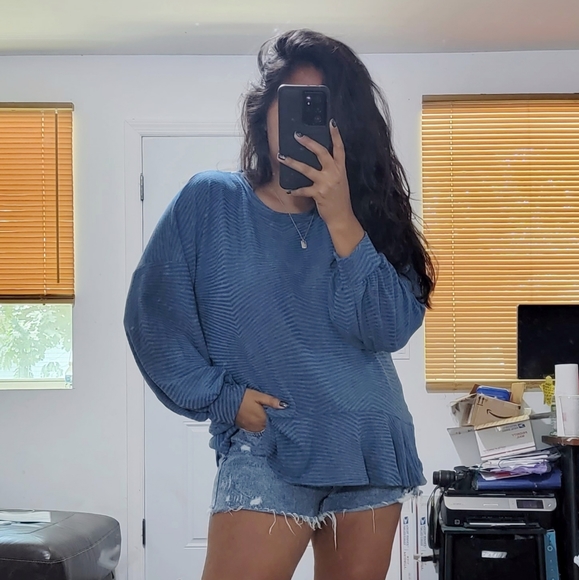 KEEPIN IT REAL TEAL BLUE TUNIC TOP - Picture 4 of 14